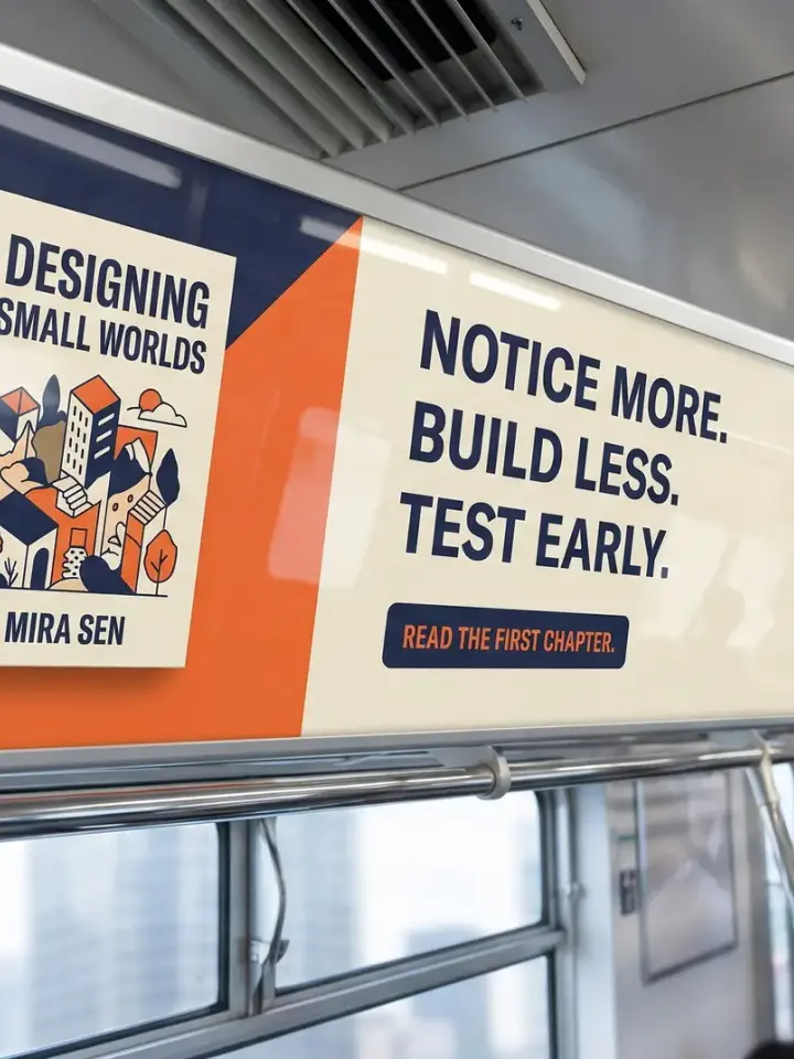 Create one polished, source-grounded creative image. Design a believable widescreen advertisement mo