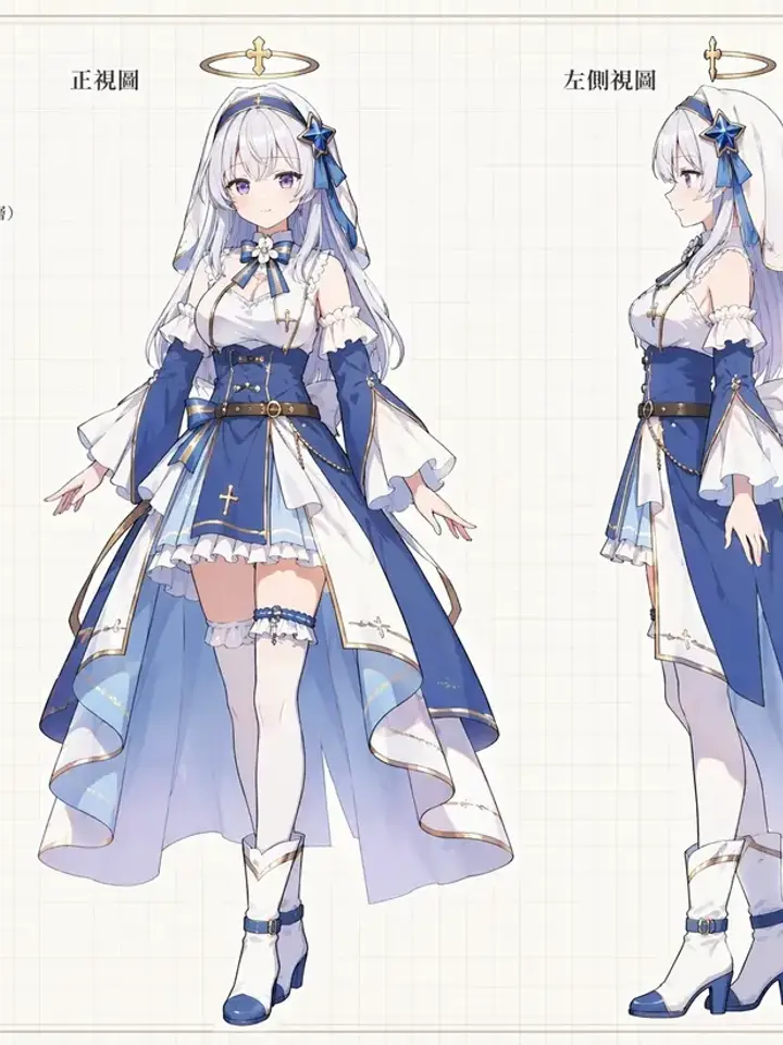 Overall layout is a concept design sheet — Magical Girl · Iris. The concept design background is lig