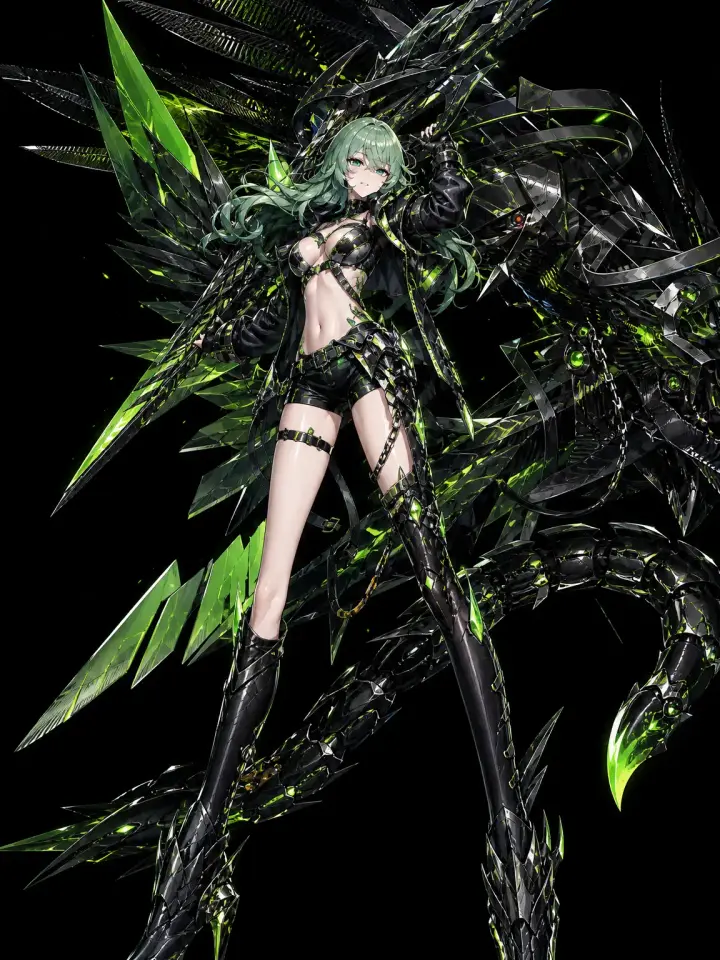 Weapons and clothing are more ornate, beautiful, and futuristic, with a scorpion tail added. The ove