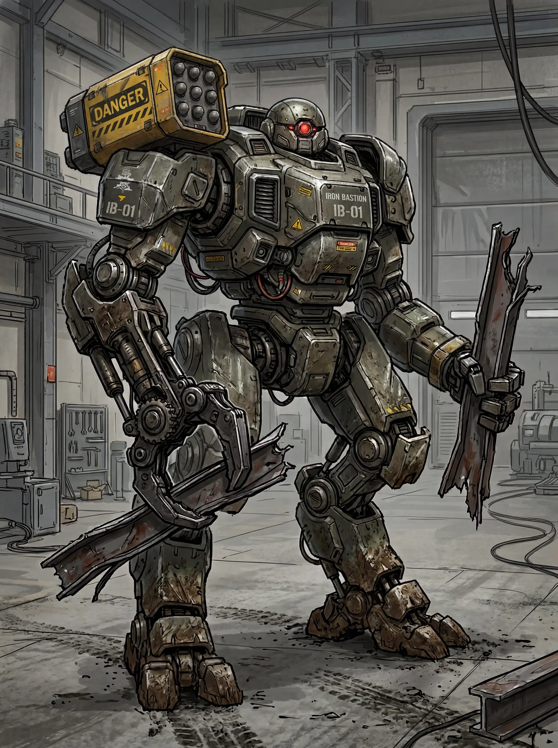 [Mecha Concept Art] A full-body concept design of a heavy as