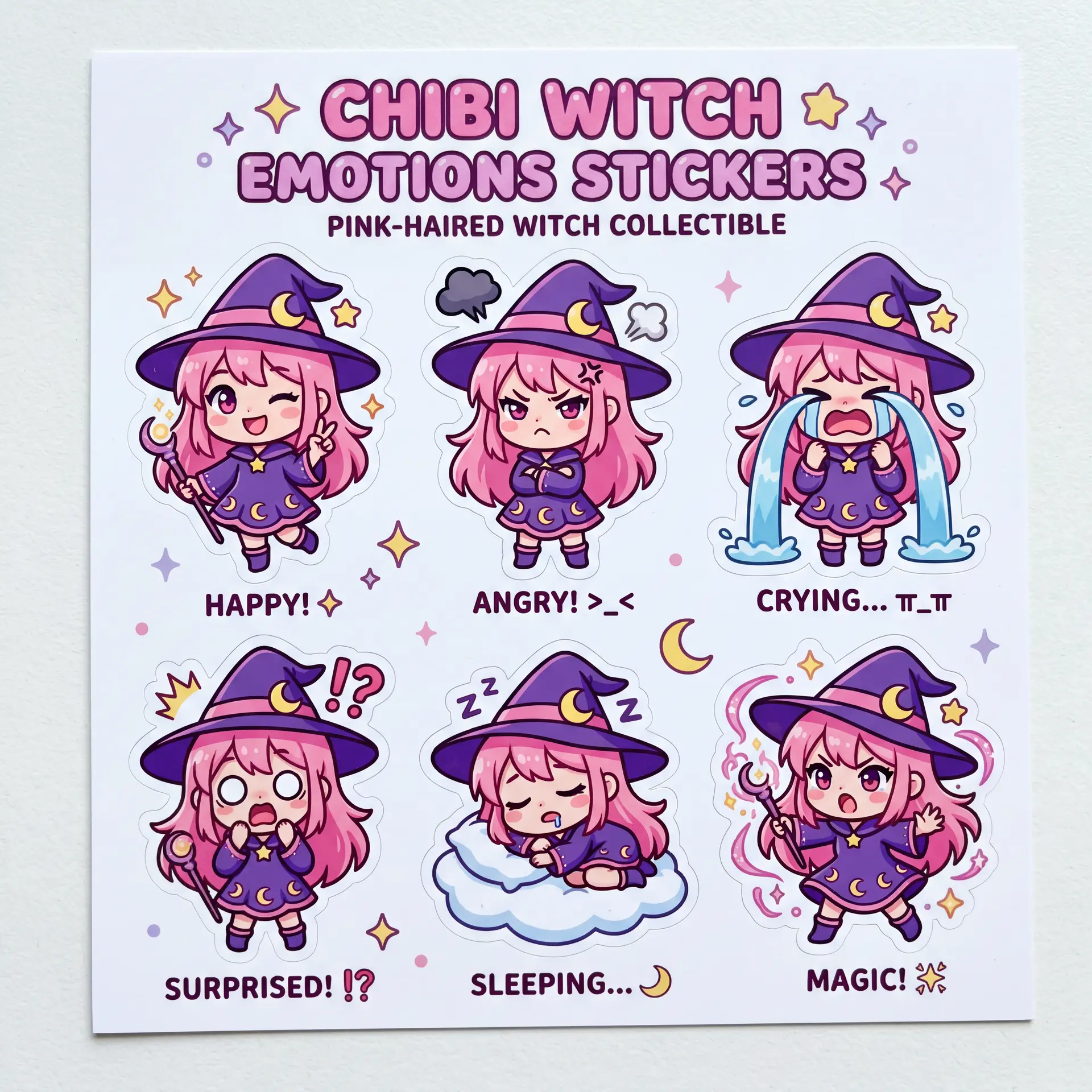 [Sticker Sheet Design] A sticker sheet layout on a white bac
