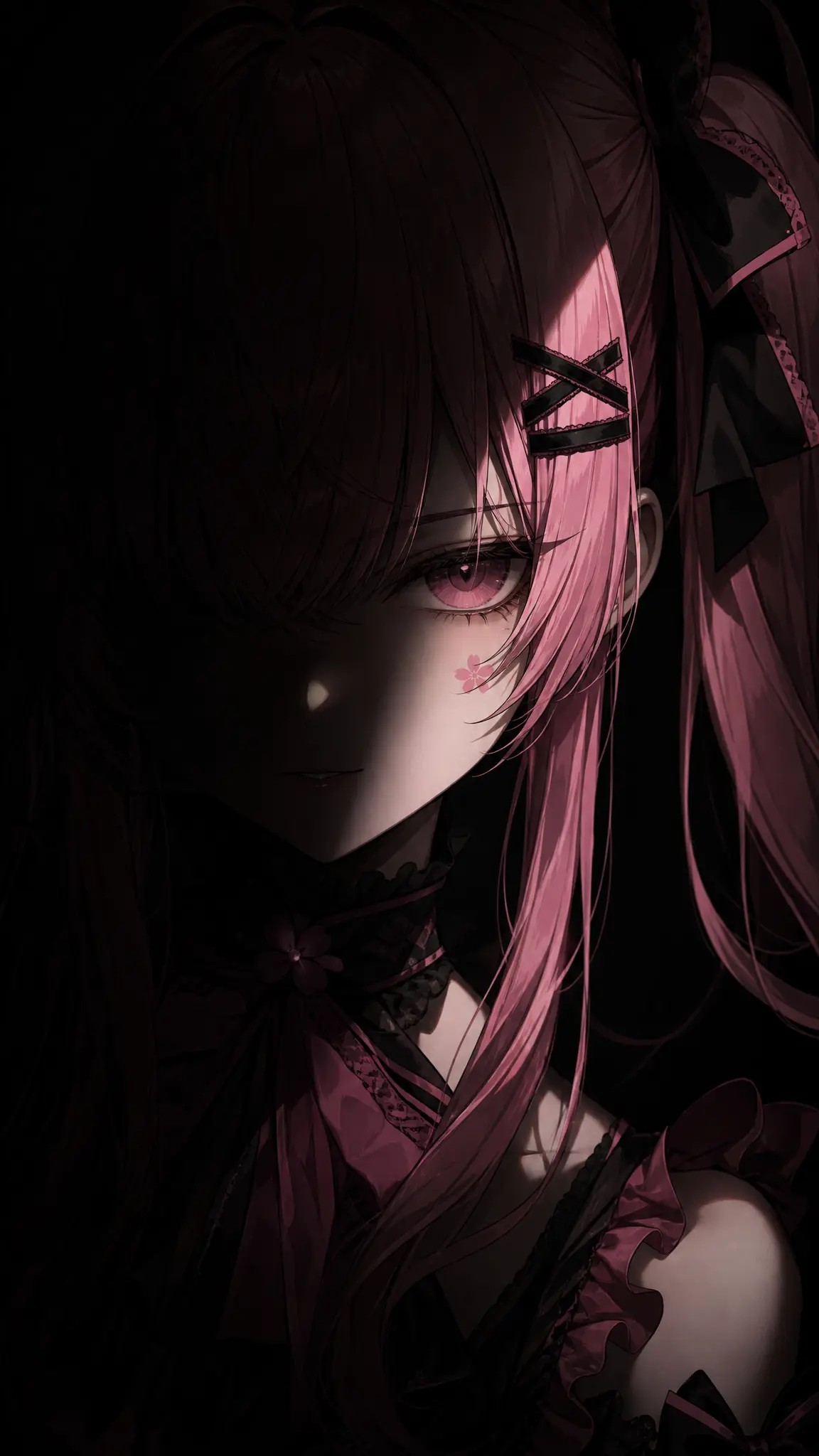 gi2
anime villain close-up portrait, strong Rembrandt lighti