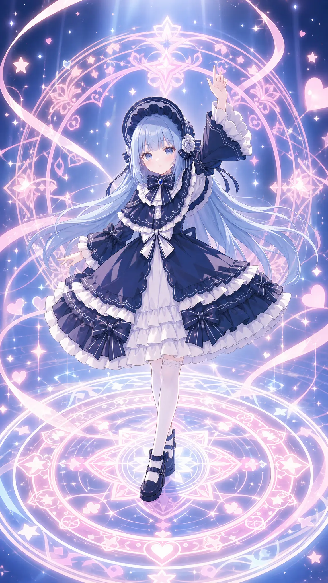 anime magical girl transformation scene, sparkling magical g