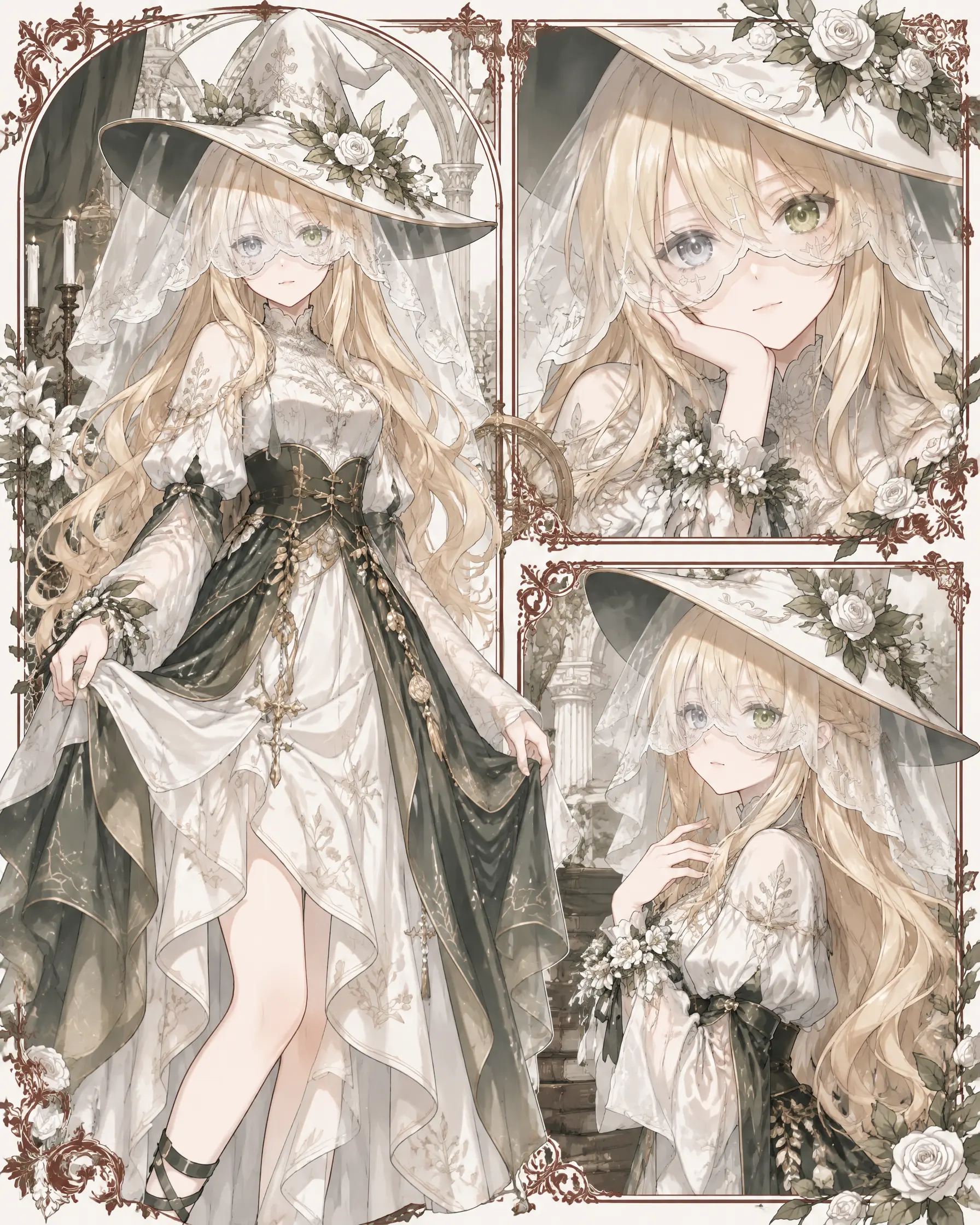 日系二次元半厚涂插画，细腻赛璐璐结合厚涂质感，米画师原创角色稿件风，线条柔和但结构扎实，类似乙女手游卡面与插画师手稿风格