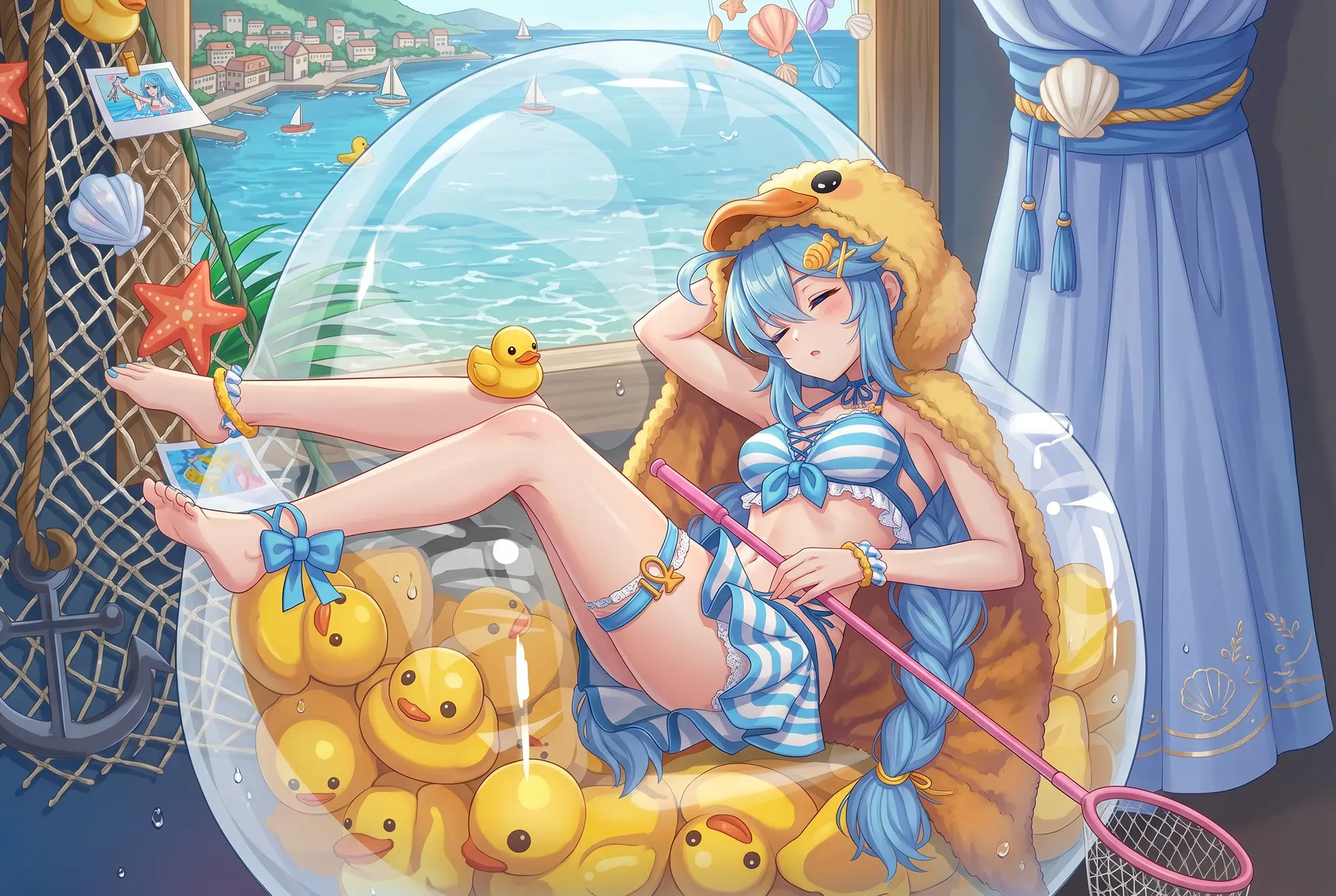 把参考图这张像素画变成二次元精美插画