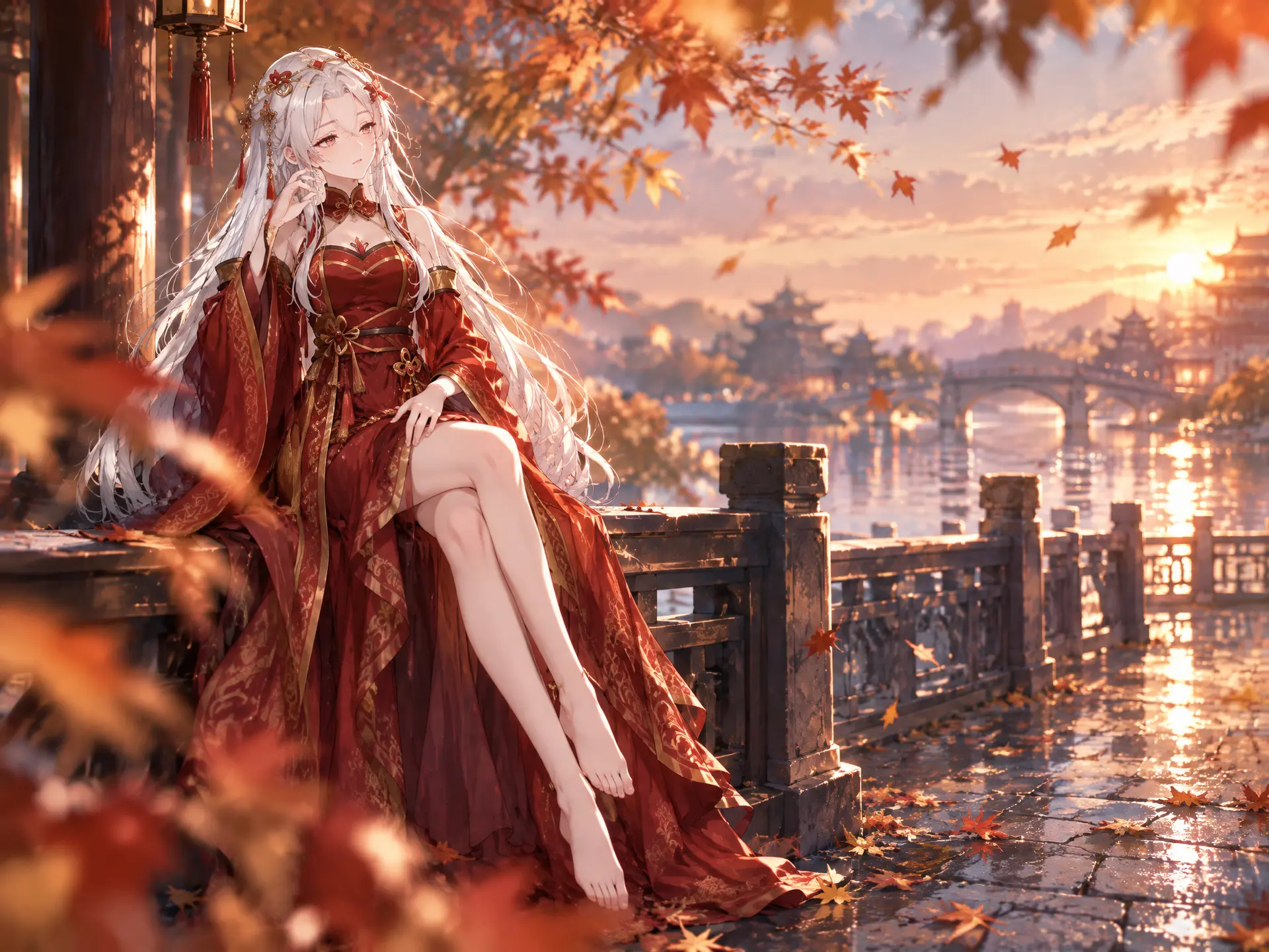 3A游戏美术(AAA game art)基调,二次元画风,金亨泰风格，以参考图中的动漫少女为原型，一张二次元氛围感CG，