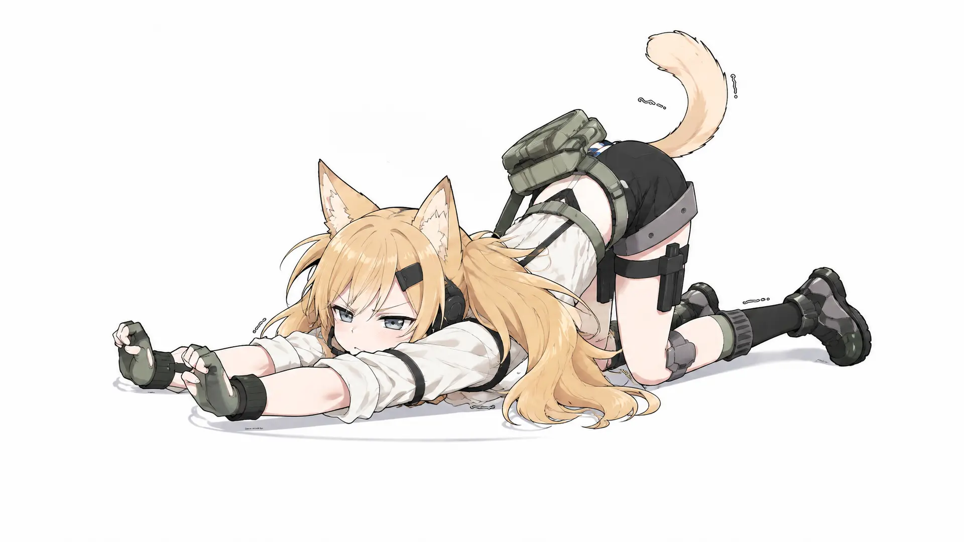 通过修改服装以及头发还有瞳色cosplay图二角色，
备注：沿着脊椎添加猫尾