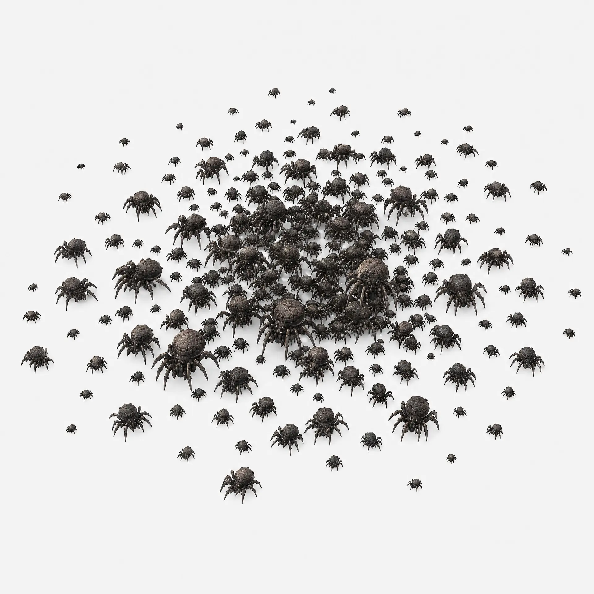 蜘蛛不要过度堆叠,稍微分散一点