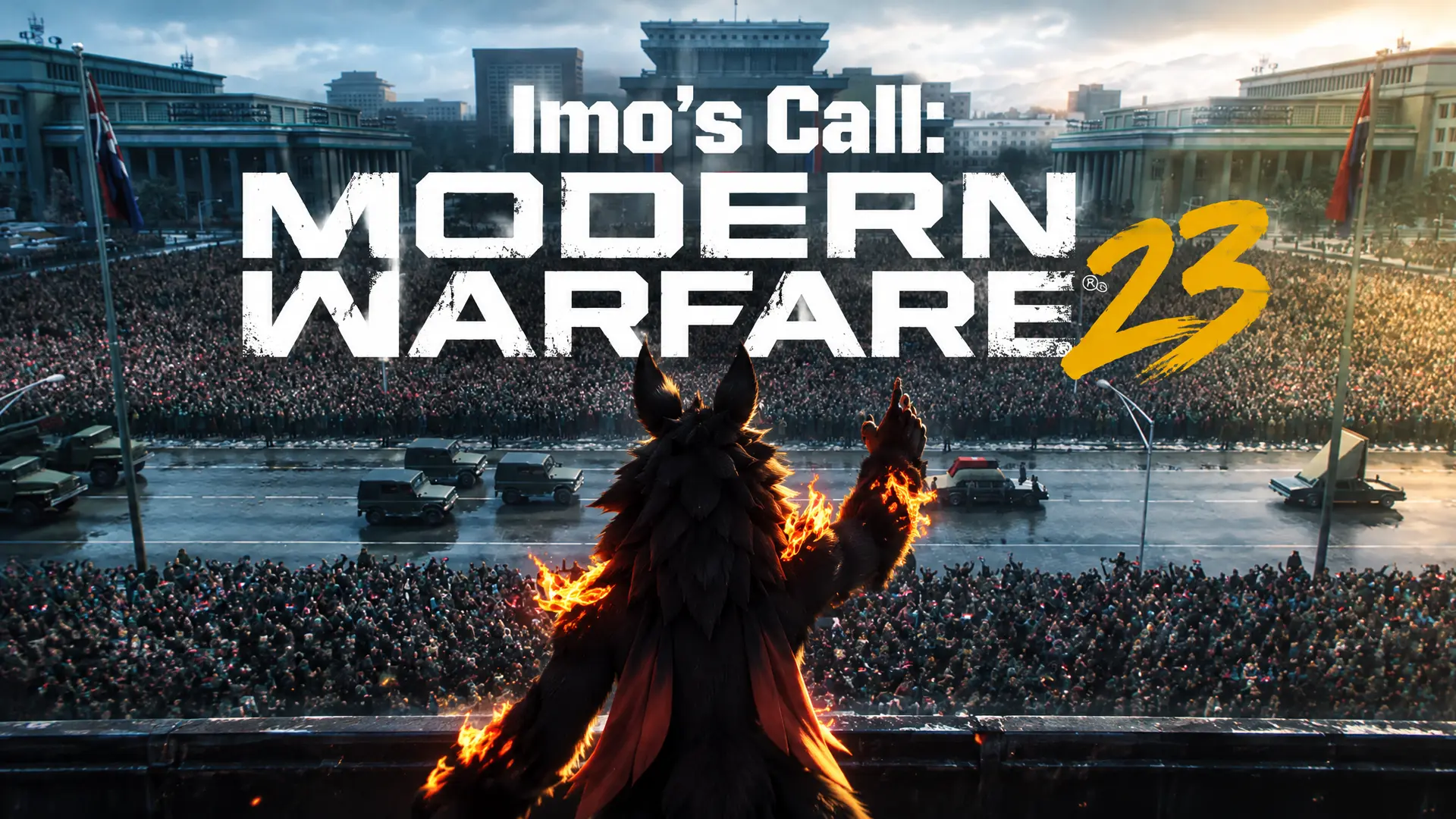 将图片1中间位置角色替换为图片2角色注意生成出来的角色符合图片1光影变换
将标题修改为“Imo's Call: Mode
