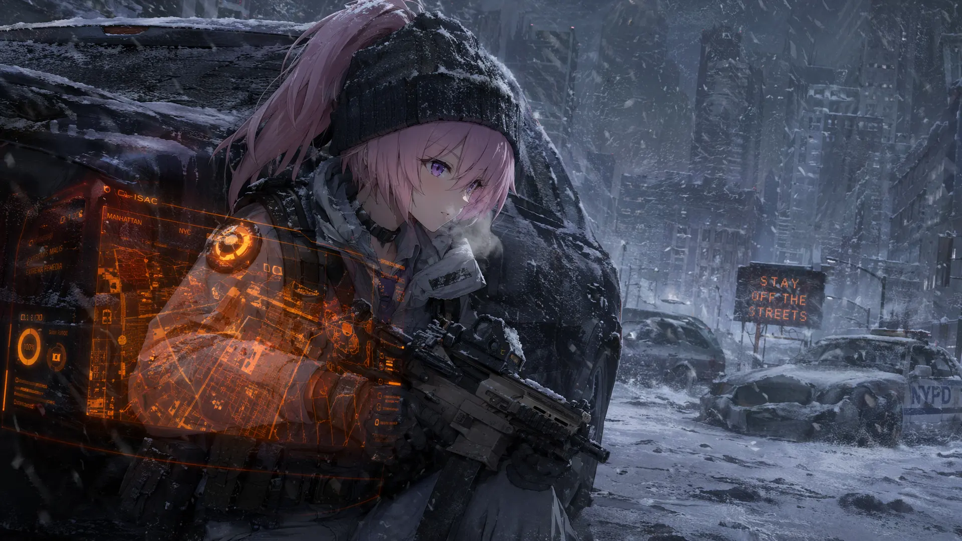 【Positive Prompt】
(masterpiece), (best quality), (the division style:1.4), (snowy new york street),