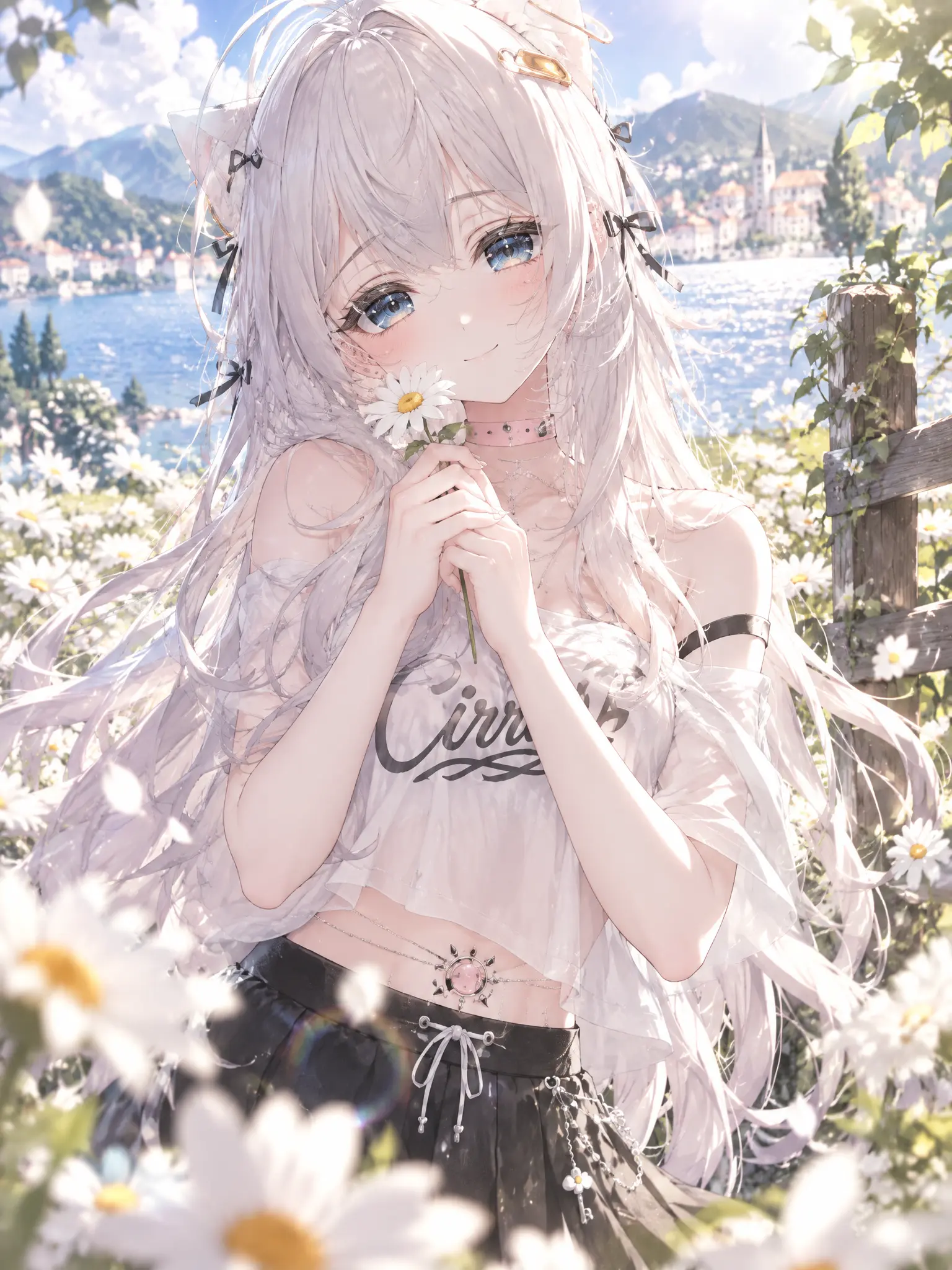 使用日式动漫番剧画风，以参考图中的动漫少女为原型，一张二次元氛围感CG，角色保留参考图中的核心外观标识。修改角色的动作使
